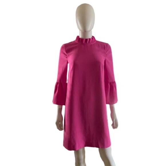 J. Crew Dresses & Skirts - J. Crew Pink Ruffle-Neck Shift Dress in 365 Crepe 00